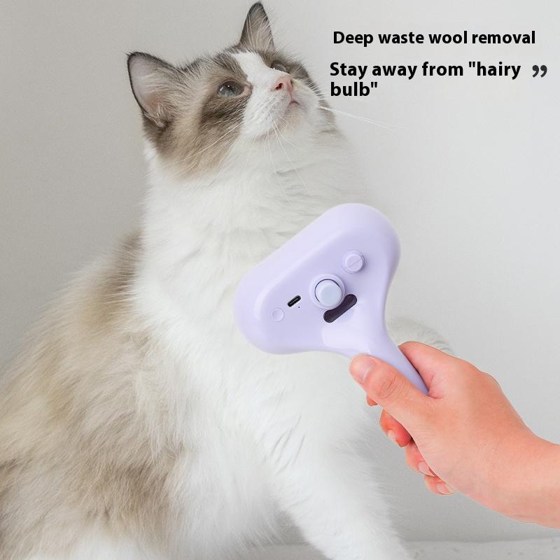 Pet Cat Hair Removal Comb Release Button Massage Grooming Brush USB Rechargeable Comb Dog Spray Grooming Cleaning Tool
