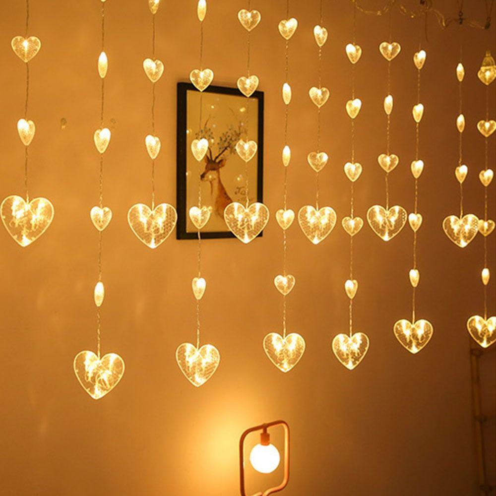

Waterproof LED Fairy Lights String Lighting Christmas Tree Lamp Heart Shaped Curtain Light Wedding