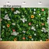 Green Leaf Flower Wall 2D Flat Printing Tapestry Nature Garden Backdrop for Home Office Cafe Restaurant Interior Design Decor