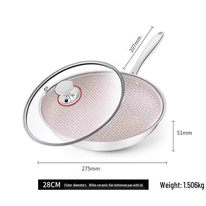Zhi Shi 28cm Ceramic Non-Stick Frying Pan with Lid