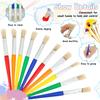48 Pcs Toddler Paint Brushes Colorful Oil Painting Brushes Round and Flat Kids Paint Brush Set with Plastic Handle for Painting