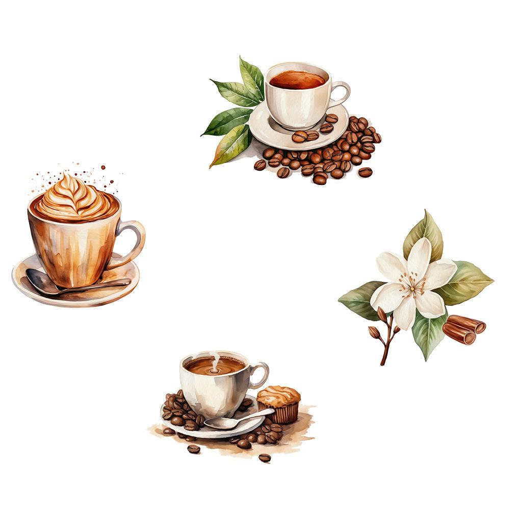 Coffee Lover Wall Stickers, Removable Self-Adhesive PVC Decals for Kitchen Cafe Home Decor