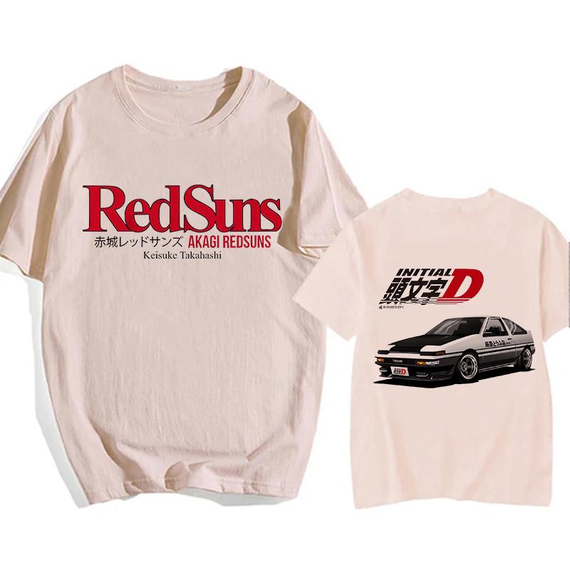 Japonské anime Initial D EU velikost tričko Redsuns kreslené gotické topy AE86 vtipné Harajuku manga tričko pánské grafické tričko mužské