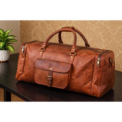 Leather Duffle Bag Travel Carry-on Luggage Overnight Gym Weekender Bag