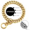 Heavy Duty 19mm Stainless Steel Dog Choke Chain Collar Pet Necklace Sliver 18K Gold Dog Cuban Link for Pit Bull Mastiff Bulldog