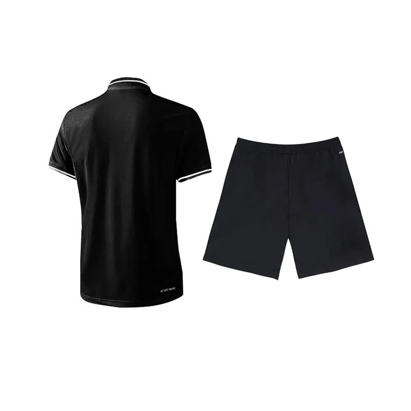 Li Ning Logo Print Solid Color Simple Fashion Quick-Dry Versatile Short Sleeve Polo Shirt Casual Sports Suit Unisex Polo Shirt YPLV047-3+YKSV147-2