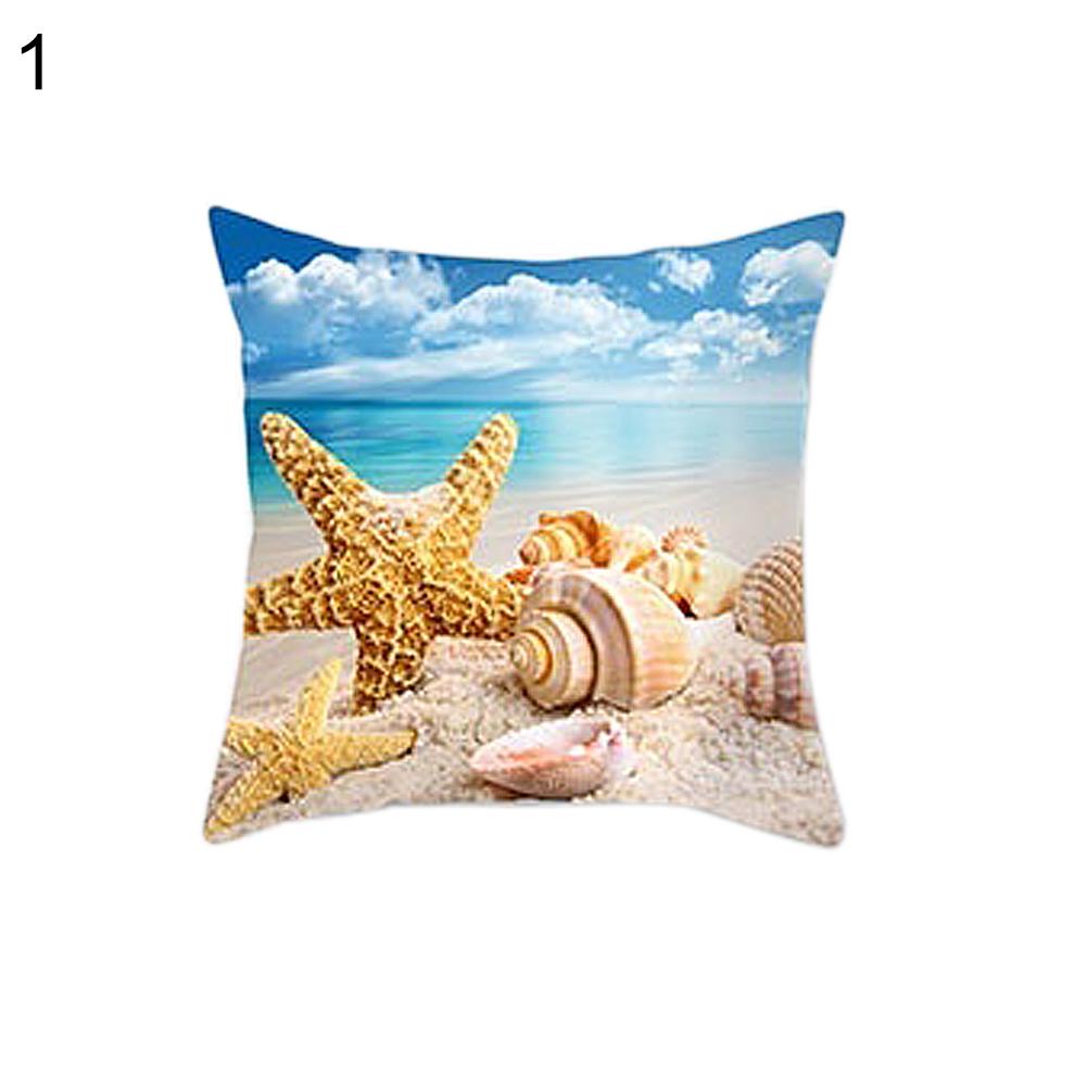 Decorations Home Sea Beach Starfish Seashell Throw Pillow Case Cushion Cover Sofa Bed Car Decor
