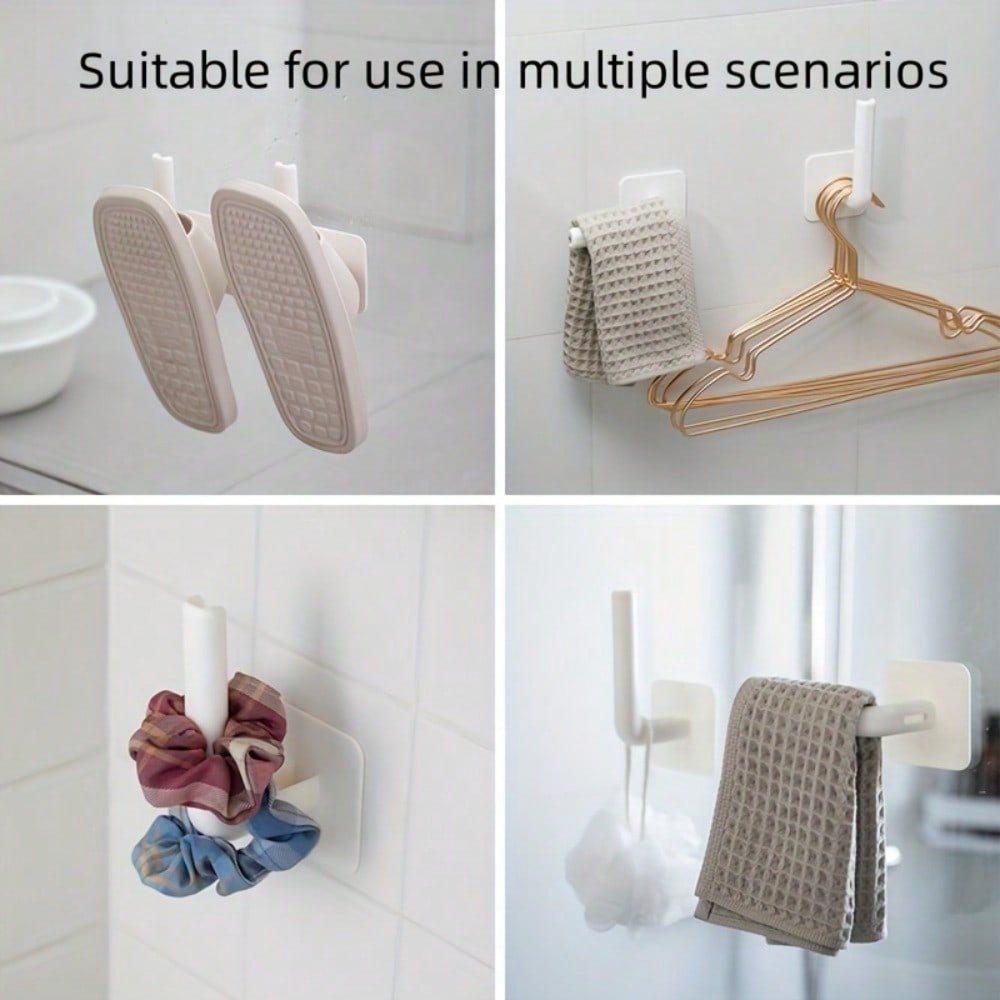 Home Multifunctional Hook Kitchen Pot Lid Cup Paper Towel Roll Hanging Rack Wall Free Punch L-Shaped Large Storage Hook