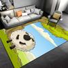 Cartoon Sheep Landscape Carpet for Kids Room, Green and Blue Decor Suitable for Use As an Anti-slip for Living Room Bedroom Sofas