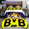 3pcs Duvet Cover Set (1*Duvet Cover + 2*Pillowcase, Without Core), Custom Name Borussia Dortmund Pattern Bedding Set, Home Bedroom Decor Gift