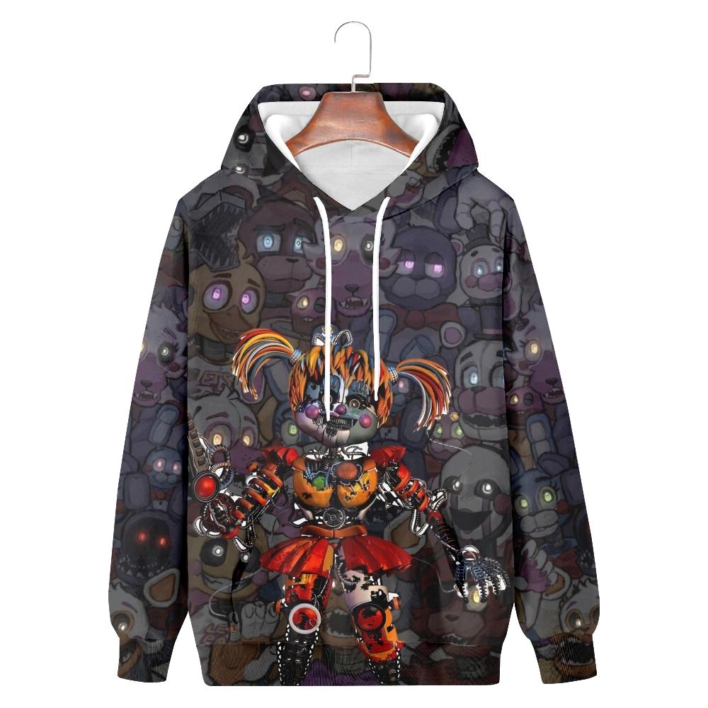 Pánské Dámské mikiny s kapucí Streetwear Casual Five Nights At Freddy's Cartoon Print Hoodie