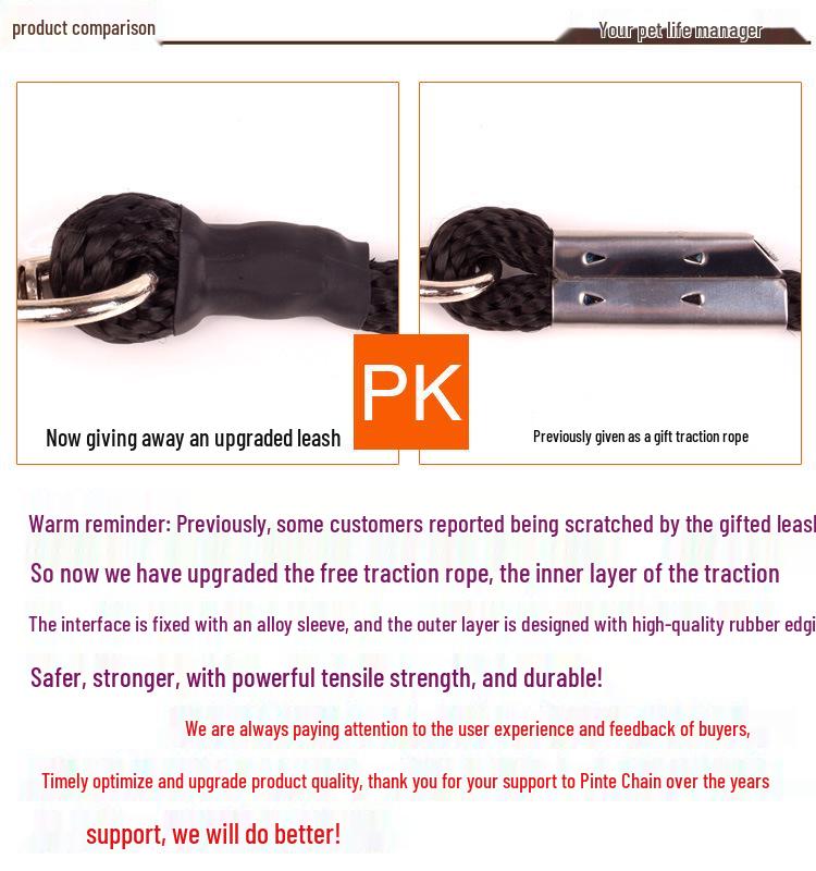 Stainless Steel Dog Chain Collar & Leash Set, Polished P Chain