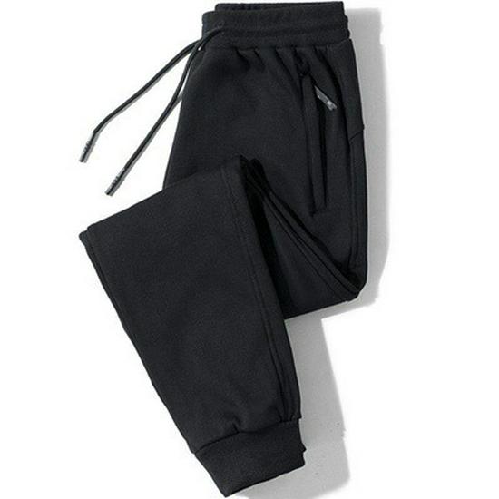 

Мужские плюшевые спортивные брюки на шнурке: Зимние свободные, утолщенные, повседневные, на молнии, прямые спортивные штаны для весны и осени M 80-100 Jin