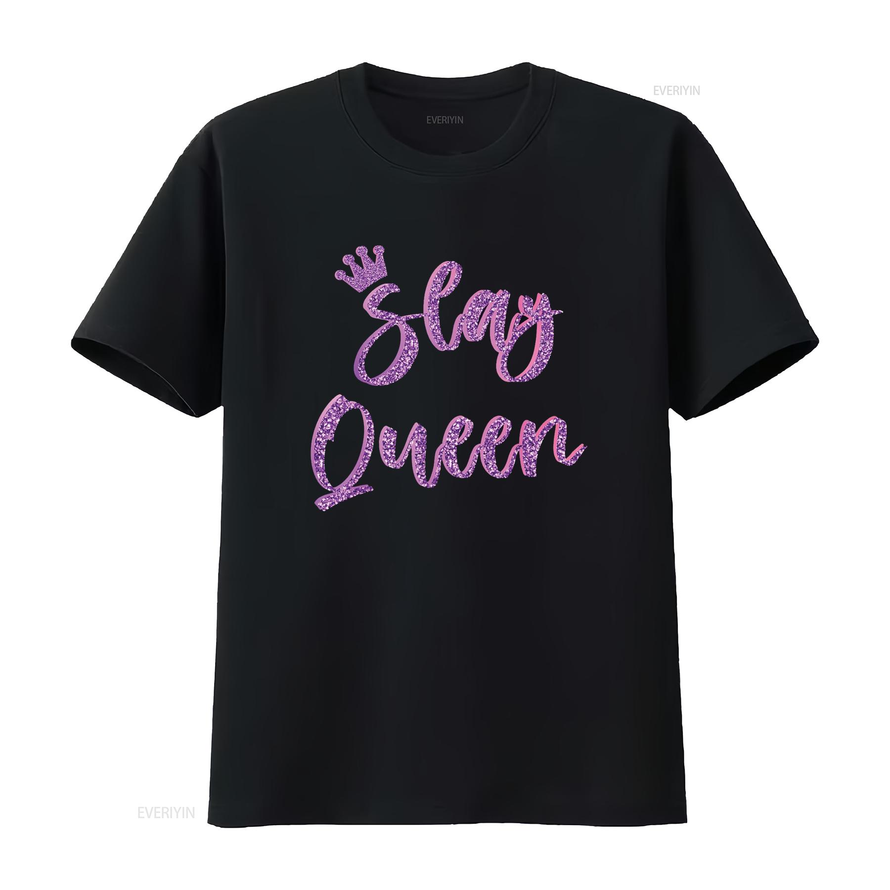 

Slay Queen For Girls Sassy Quote T Shirt vintage Washed Casual Stylish Unisex fashion Breathable Versatile designer clothes 4XL