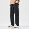 Autumn and winter old money style loose men's dad pants loose cotton wide-leg pants straight A-word pants