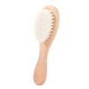 Soft Wool Bath Brush for Baby, Gentle Newborn Skin Cleanser with Natural Cherry Beech Wood Handle, Non-Irritating Infant Bath Scrubber