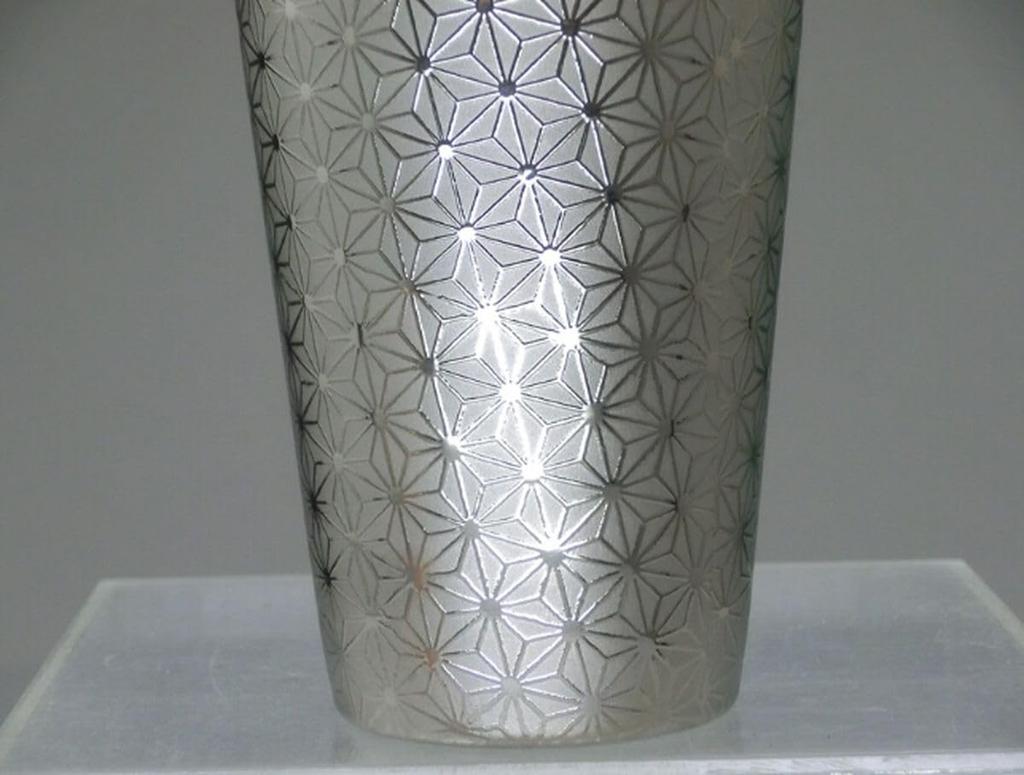 Select Wooden Made In Model 896520 J-kitchens Ultra-thin, Light-transmitting Tumbler, Platinum, Asanoha, Box, 370ml, Japan, No.