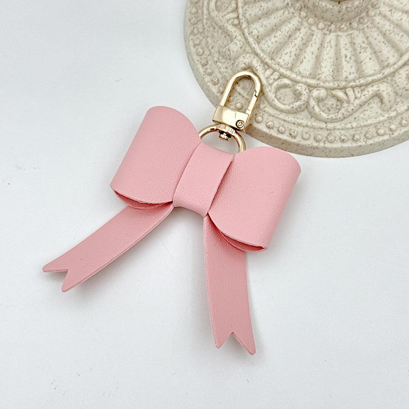 

1pc Bag Charm Creative Keys Organizer Pendant Gift Pu Leather Anti-lost Bowknot Keyring Key Chain Korean Style