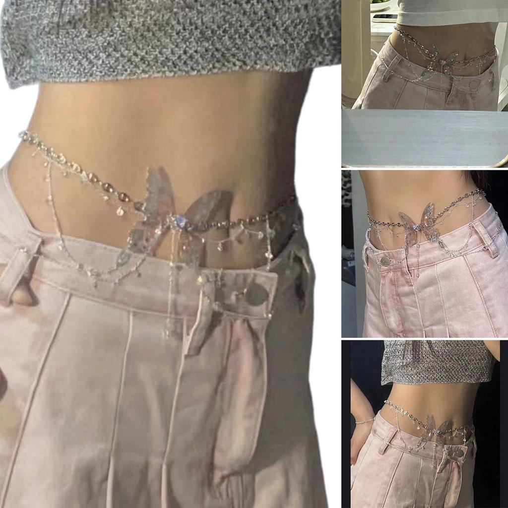 Butterfly Tassels Waist Chain Jewelry Beautiful Butterfly Pendant Waist Chain Jewelry for Women with Tassels Detail