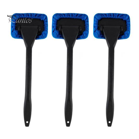 

3 шт. Щетка для мытья лобового стекла, автомобильный очиститель окон с длинной ручкой, простой в использовании портативный инструмент для мытья лобового стекла с многоразовыми тканевыми подушечками 3pcs