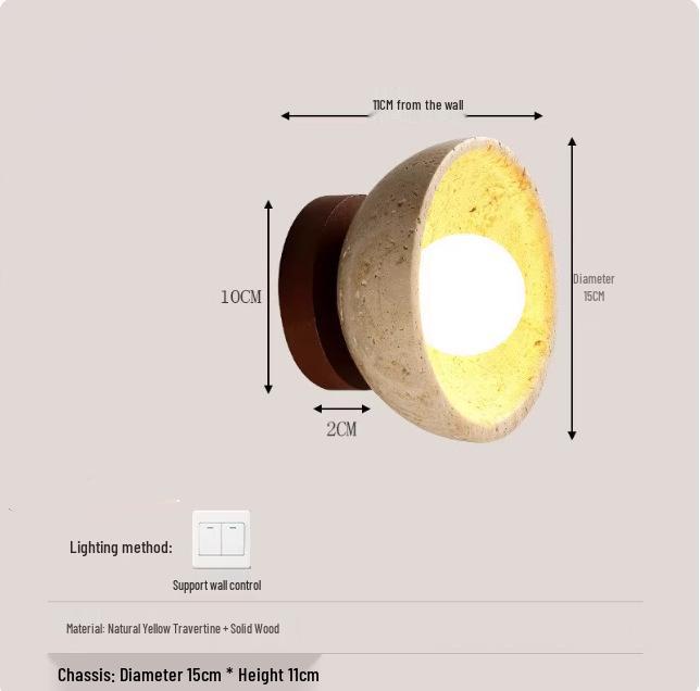 Wabi-Sabi Mid-Century Cream Wall Lamp for Bedroom or Living Room