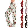 Women's Drawstring Christmas Printed Casual Pants