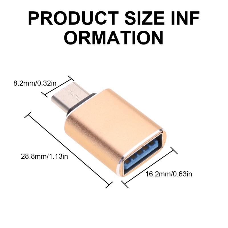 Portable Type C To USB3.0 Converter, Fast Data OTG Cable Type C Charging Cable For Mobile Phones And Peripherals