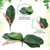 Faux Orchid Leaves, 2 Pack 8 Inch Artificial Phalaenopsis Stems Leaf Real Touch Orchids Leaf Artificial Cymbidium Flower Foliage Real Latex Touch