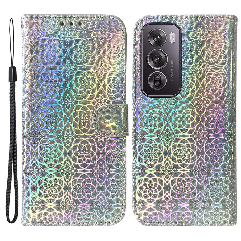 For Oppo Reno12 Pro 5G (Global) Stand Case Dazzling Flower Leather Phone Cover