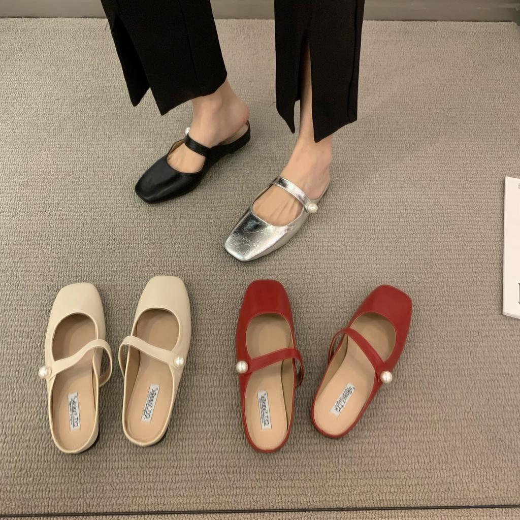 Mode Halbslipper Borken Schuhe für Damen 2024 Frühling Herbst Neue Designerin Lässige Mules Zehensandalen Damen