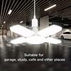 E27 LED Bulb 85-265V AC,Foldable Fan Shape Design for Ceiling Lights,Garage Warehouse Lighting,3000K/6500K Daylight White,Energy