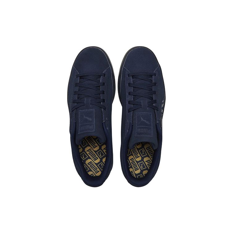Puma Suede Mono Deboss Casual Low-Top Sneakers Unisex Sneakers Dark-Blue 384688-02