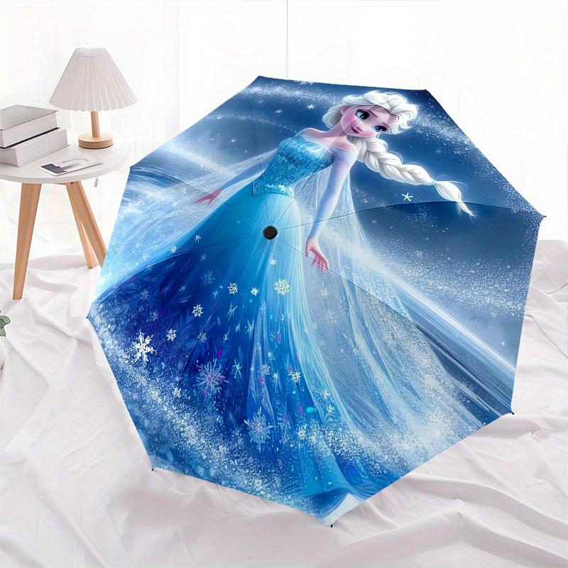 Elsa,Frozen Themed folding umbrella, the best choice for gift giving, 8 ribs, casual, durable, lightweight and portable travel umbrella, sui