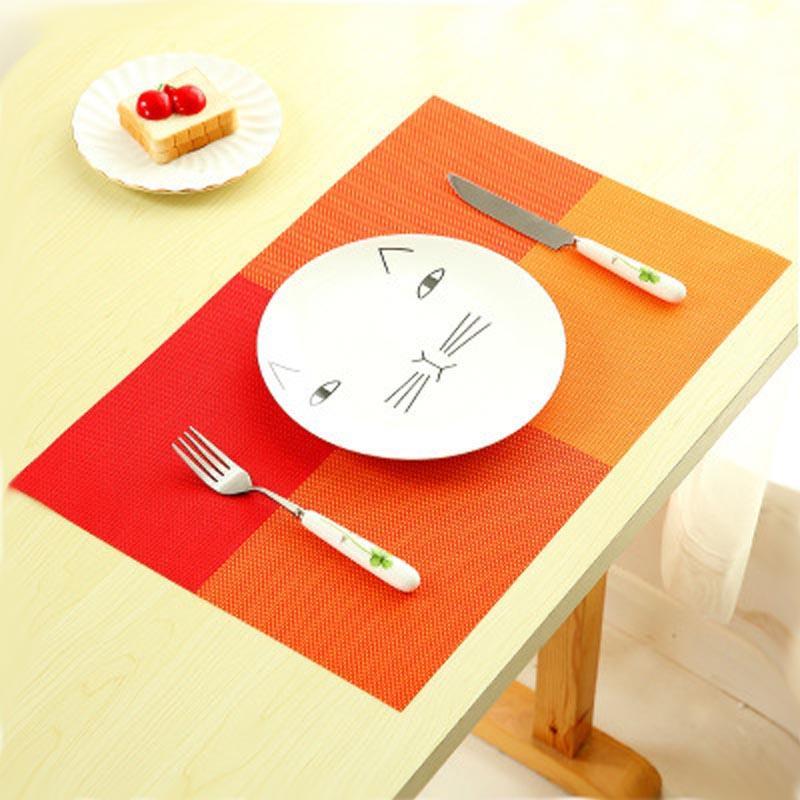 Place Mat PVC Placemats for Dining Table Mat Non-slip Placemat Set In Kitchen Accessories Cup Coaster Wine Pad Kitchen Tool