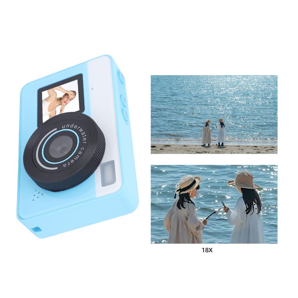 Underwater Digital Camera Waterproofing 18X Zoom 48MP Auto  Dual Screen Selfie Camera with 2.88 Inch HD Screen for Snorkeling Surfing Swimming