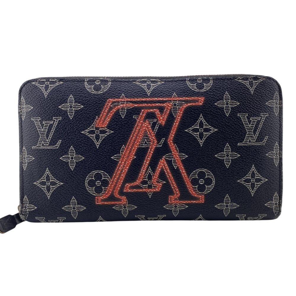 Louis Vuitton M62931 Zip Around Monogram Ink Monogram Zippy Organizer NM Purse Navy Monogram Women Used