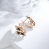 Abstract Butterfly Earrings For Women Black Natural Zircon With  Rose Gold Color High Quality Daily Fine Jewelry