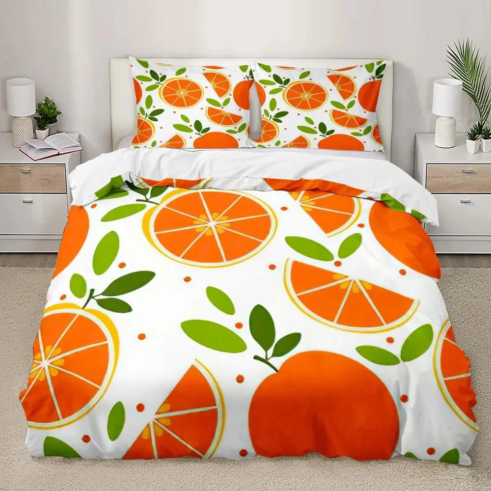 Watermelon Duvet Cover Set Fresh Fruit Pink Green Style Comforter Cover for Boys Girls Women Polyester Bedding Set King Size