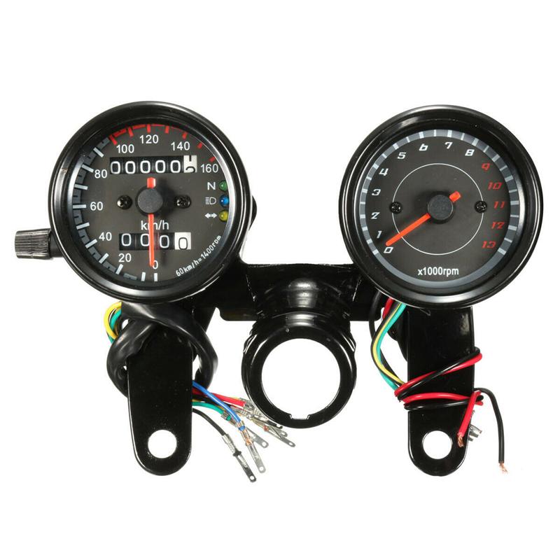 Universal For Honda Yamaha Suzuki Scooter ATV Meter 12V LED Backlight Motorcycle Dual Odometer Speedometer Tachometer Gauge