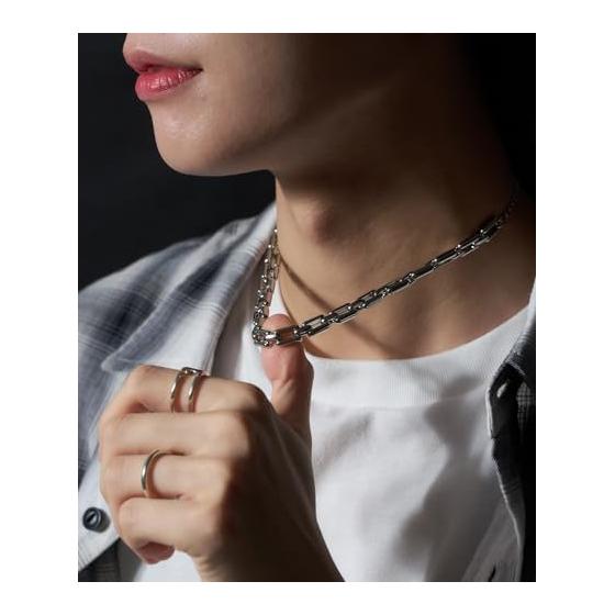 [Wego] Choker Necklace Accessory Korean Silver Accessory Gift Present Daily Use Spring Summer Autumn Winter Men's F Pattern 3