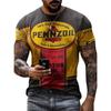 Men's T-Shirt 3D Graphics Texaco Car Oil Pullover Fashion Summer Casual Tops Sweatshirt Men's Harajuku T-Shirt Clothing
