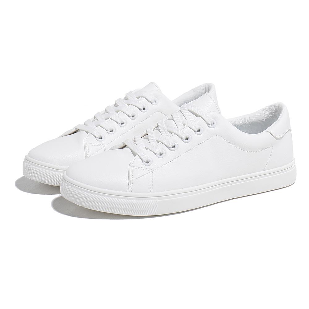 Unisex Lightweight White Sneakers for Wide Feet - Casual Flat Shoes In European & American Styles