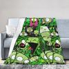 Invader Zim Taco Gir Y2K Cartoon Knitted Blanket  Fleece Throw Blankets Bed Sofa Decoration Soft Warm Bedspread