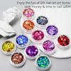 32 Dosen Nailart Glitzerpuder DIY Nagel Flakes Holographisches Pigment Funkelnde Pailletten für Maniküre Dekoration