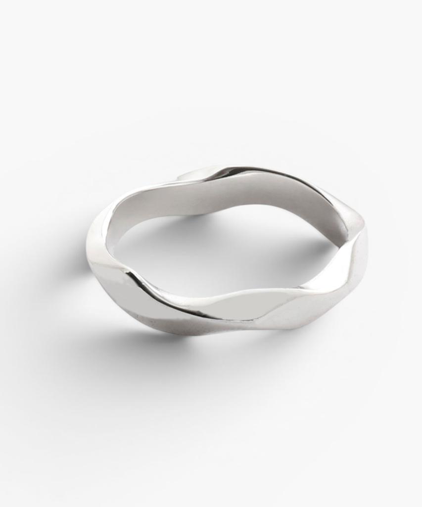 Shoveoff [Silver 925] Svr-S605 Twist Daily Silver Friendship Couple Rings (Type A)