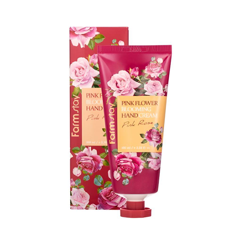 Farmstay Pink Flower Blooming Hand Cream Pink Rose Moisturizing Hand Care Set 100ml x 3