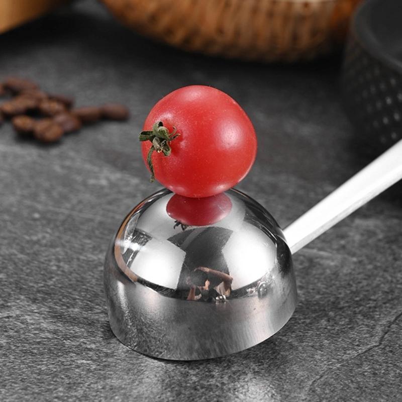 Steel Measuring Spoon Practical Measuring Spoon Long Handle Functional Steel 15/30ML Measuring Spoon