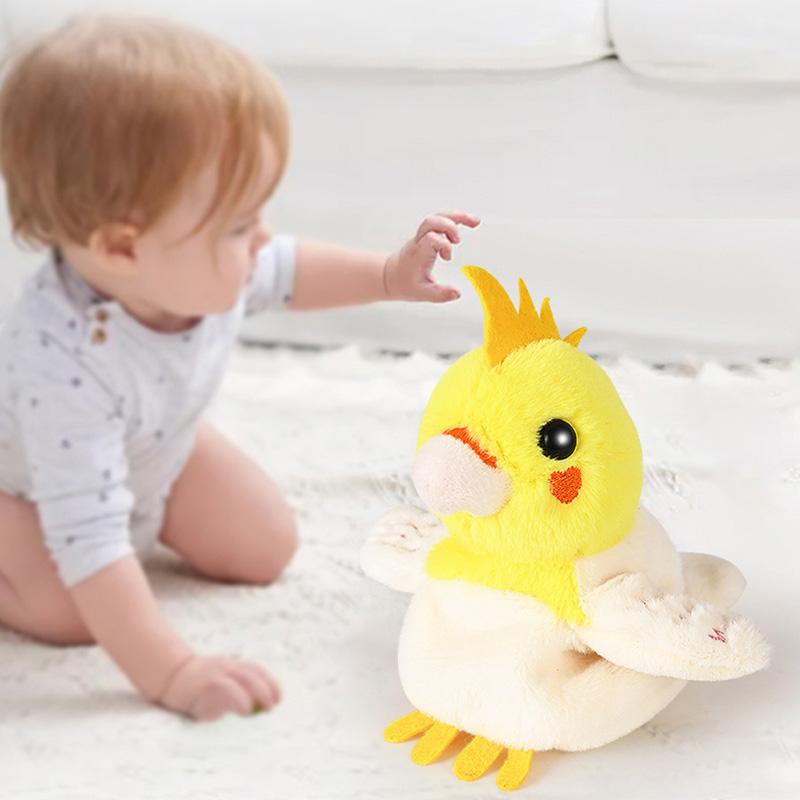 Simulation Electric Parrot Keychain Keyring Bag Keyholder Squawking Moving Wing Bird Animal Pendant Electronic Pets Baby Kid Toy