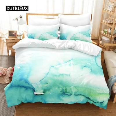 Tintenwaschdruck Bettwäscheset Bettbezugset 3D-Bettwäsche Digitaldruck Bettwäsche Queen-Size-Bettwäscheset Modedesign