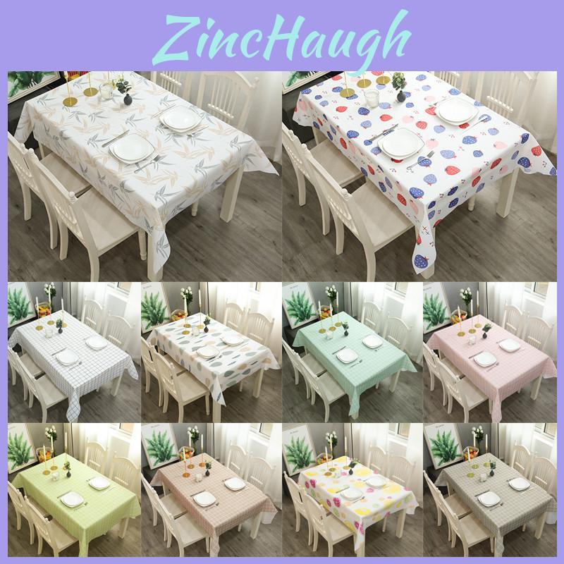 Peva Tablecloth With Simple Plaid Design Waterproof And Easy To Clean**